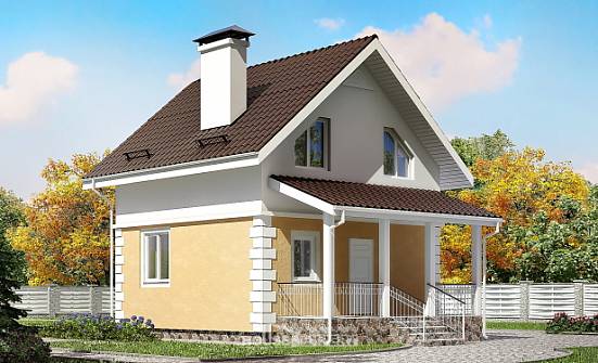 070-002-П Проект двухэтажного дома мансардный этаж, компактный домик из твинблока Ковылкино | Проекты домов от House Expert