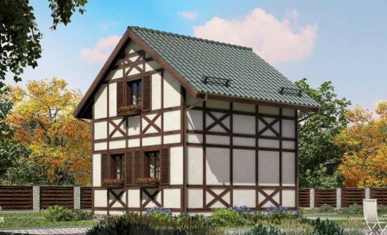 060-002-П Проект двухэтажного дома с мансардой, крохотный коттедж из бревен Ковылкино | Проекты домов от House Expert