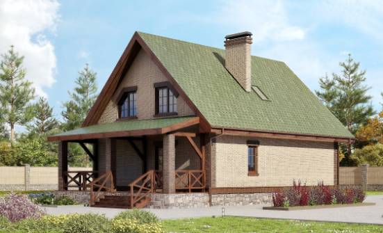 160-011-П Проект двухэтажного дома с мансардным этажом, уютный коттедж из теплоблока Саранск | Проекты домов от House Expert