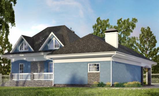 180-007-Л Проект двухэтажного дома с мансардой и гаражом, бюджетный загородный дом из пеноблока Саранск | Проекты домов от House Expert