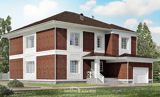 315-001-П Проект двухэтажного дома, гараж, классический коттедж из кирпича Рузаевка | Проекты домов от House Expert