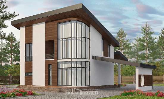 230-001-П Проект двухэтажного дома с мансардным этажом, современный загородный дом из кирпича Ковылкино | Проекты домов от House Expert
