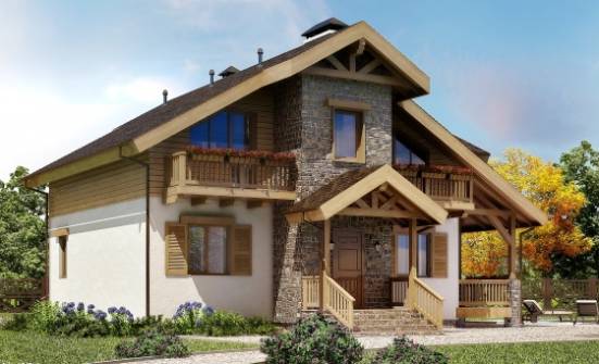150-004-П Проект двухэтажного дома с мансардой, скромный коттедж из твинблока Саранск | Проекты домов от House Expert