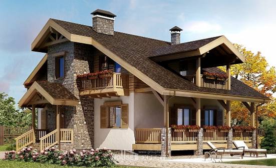 150-004-П Проект двухэтажного дома с мансардой, скромный коттедж из твинблока Саранск | Проекты домов от House Expert