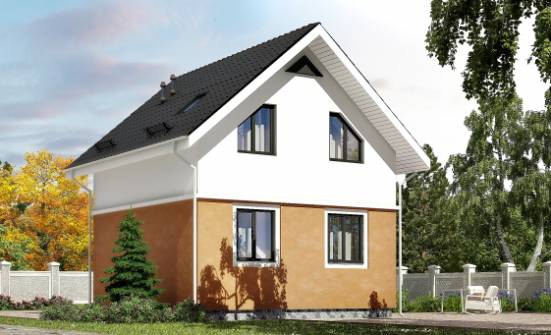 070-001-Л Проект двухэтажного дома мансардой, компактный дом из керамзитобетонных блоков Саранск | Проекты домов от House Expert