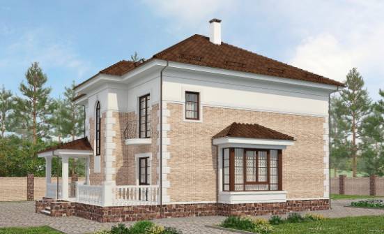 220-008-П Проект двухэтажного дома, средний дом из кирпича Ковылкино | Проекты домов от House Expert