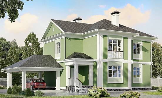 170-001-Л Проект двухэтажного дома и гаражом, красивый загородный дом из керамзитобетонных блоков Саранск | Проекты домов от House Expert