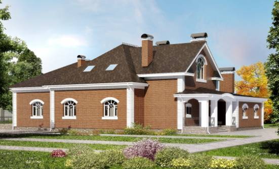 400-003-П Проект двухэтажного дома мансардой, огромный дом из теплоблока Саранск | Проекты домов от House Expert