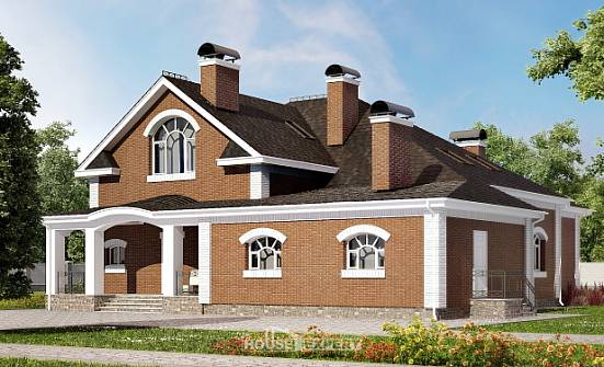 400-003-П Проект двухэтажного дома мансардой, огромный дом из теплоблока Саранск | Проекты домов от House Expert