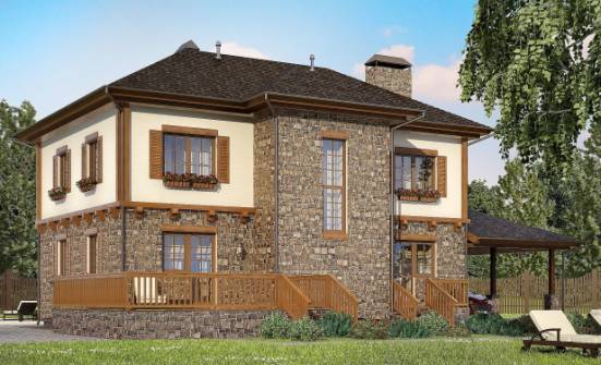 155-006-Л Проект двухэтажного дома, гараж, красивый загородный дом из теплоблока Саранск | Проекты домов от House Expert