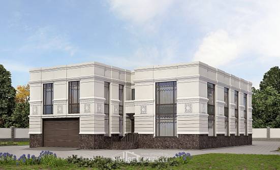 400-005-Л Проект двухэтажного дома, гараж, современный домик из кирпича Саранск | Проекты домов от House Expert