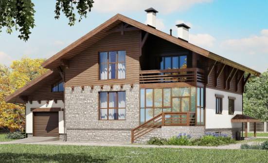 420-001-П Проект трехэтажного дома мансардный этаж, гараж, красивый домик из кирпича Саранск | Проекты домов от House Expert