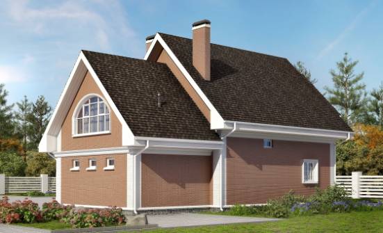 185-003-П Проект двухэтажного дома мансардой, гараж, классический дом из газобетона Рузаевка | Проекты домов от House Expert