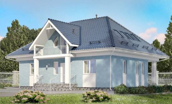 200-002-П Проект двухэтажного дома с мансардным этажом, просторный загородный дом из бризолита Саранск | Проекты домов от House Expert