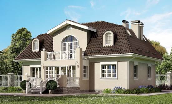 210-001-Л Проект двухэтажного дома мансардой, современный загородный дом из арболита Саранск | Проекты домов от House Expert
