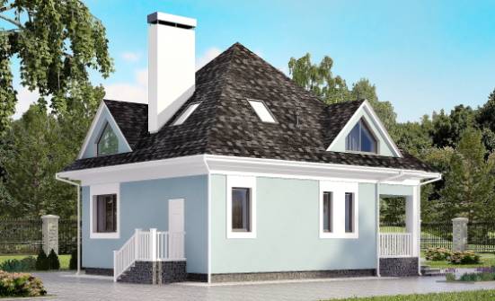 110-001-Л Проект двухэтажного дома мансардой, компактный коттедж из твинблока Ковылкино | Проекты домов от House Expert