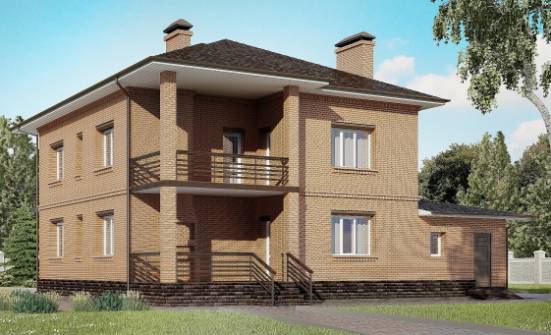 245-003-Л Проект двухэтажного дома и гаражом, классический коттедж из кирпича Рузаевка | Проекты домов от House Expert