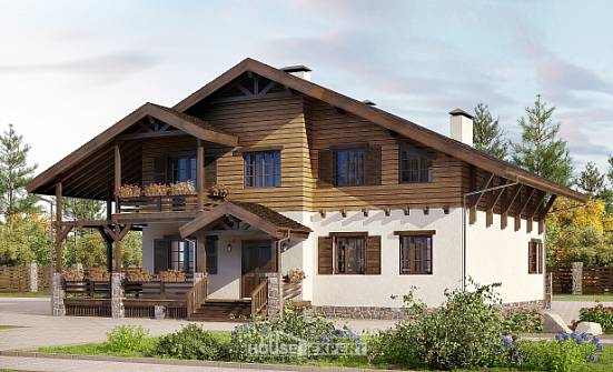 260-001-П Проект двухэтажного дома мансардой, классический домик из кирпича Ковылкино | Проекты домов от House Expert
