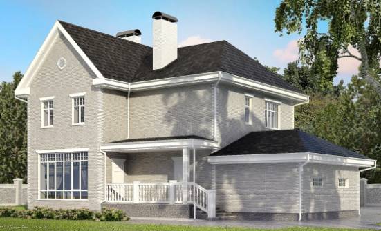 190-001-Л Проект двухэтажного дома, гараж, классический дом из кирпича Рузаевка | Проекты домов от House Expert