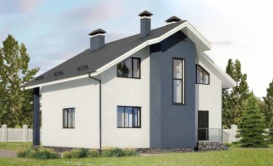 150-005-П Проект двухэтажного дома с мансардным этажом, небольшой домик из газобетона Ковылкино | Проекты домов от House Expert