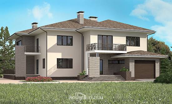 500-001-П Проект трехэтажного дома и гаражом, огромный дом из кирпича Ковылкино | Проекты домов от House Expert