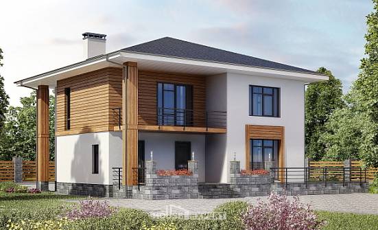 180-015-П Проект двухэтажного дома, скромный загородный дом из поризованных блоков Рузаевка | Проекты домов от House Expert