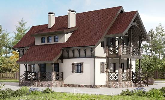 180-014-П Проект двухэтажного дома с мансардным этажом, простой домик из теплоблока Ковылкино | Проекты домов от House Expert