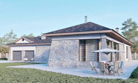 280-004-Л Проект одноэтажного дома, гараж, современный домик из газосиликатных блоков Ковылкино | Проекты одноэтажных домов от House Expert
