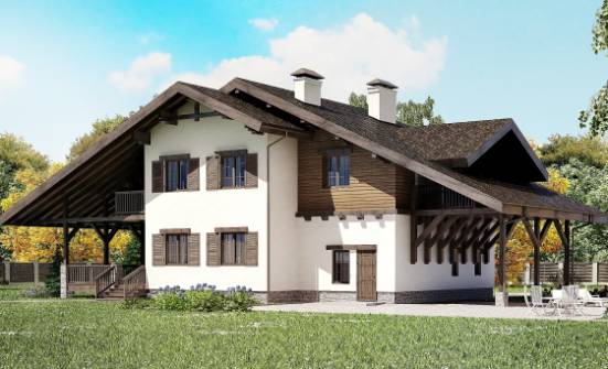 270-001-Л Проект двухэтажного дома мансардный этаж, гараж, уютный загородный дом из кирпича Ковылкино | Проекты домов от House Expert