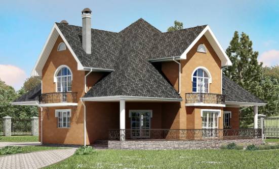 310-001-П Проект двухэтажного дома мансардой, красивый дом из теплоблока Ковылкино | Проекты домов от House Expert