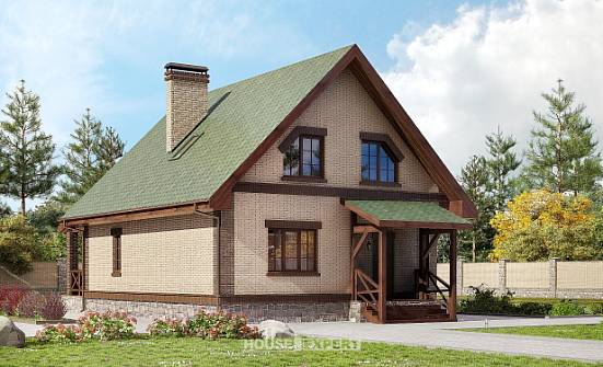 160-011-П Проект двухэтажного дома с мансардным этажом, уютный коттедж из теплоблока Саранск | Проекты домов от House Expert