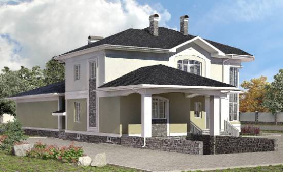 620-001-Л Проект трехэтажного дома и гаражом, современный коттедж из керамзитобетонных блоков Саранск | Проекты домов от House Expert