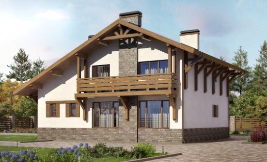 190-007-П Проект двухэтажного дома мансардный этаж и гаражом, просторный загородный дом из кирпича Саранск | Проекты домов от House Expert