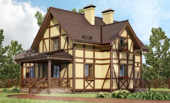 160-003-П Проект двухэтажного дома с мансардой, бюджетный загородный дом из блока Ковылкино | Проекты домов от House Expert