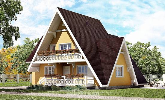 155-008-П Проект двухэтажного дома мансардный этаж, простой дом из дерева Саранск | Проекты домов от House Expert