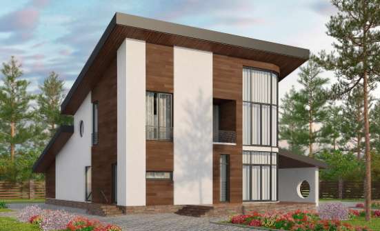 230-001-П Проект двухэтажного дома с мансардным этажом, современный загородный дом из кирпича Ковылкино | Проекты домов от House Expert