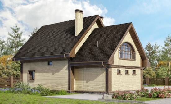 185-003-Л Проект двухэтажного дома с мансардой, гараж, классический домик из теплоблока Саранск | Проекты домов от House Expert
