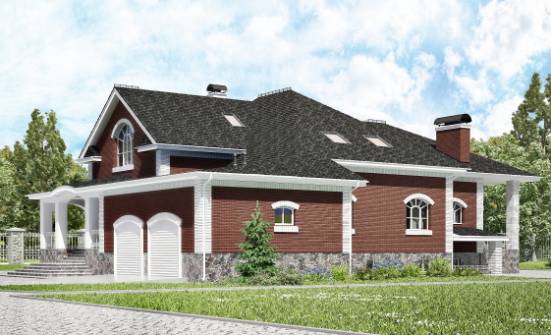 600-001-П Проект трехэтажного дома с мансардой и гаражом, современный загородный дом из поризованных блоков Саранск | Проекты домов от House Expert