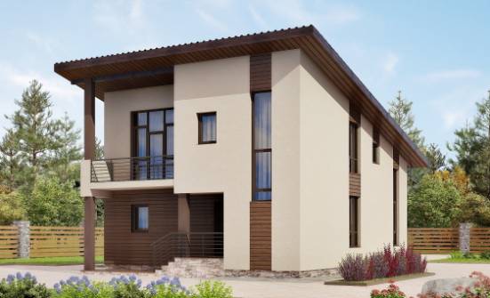 140-005-Л Проект двухэтажного дома мансардой, скромный коттедж из блока Саранск | Проекты домов от House Expert