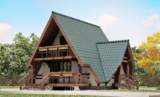 070-003-П Проект двухэтажного дома мансардой, простой коттедж из дерева Саранск | Проекты домов от House Expert