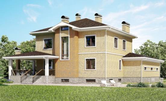 350-002-Л Проект трехэтажного дома, гараж, современный домик из кирпича Рузаевка | Проекты домов от House Expert