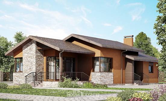 130-007-П Проект одноэтажного дома, скромный загородный дом из газосиликатных блоков Ковылкино | Проекты домов от House Expert