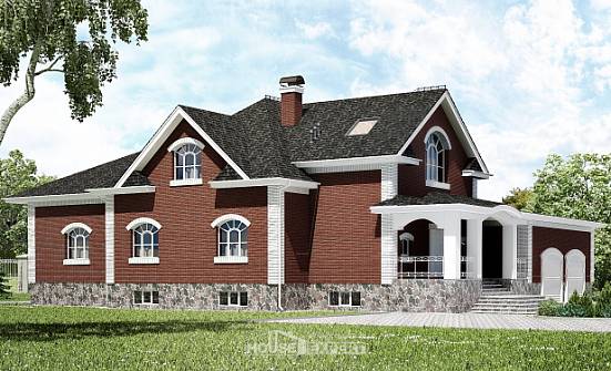 600-001-П Проект трехэтажного дома с мансардой и гаражом, современный загородный дом из поризованных блоков Саранск | Проекты домов от House Expert