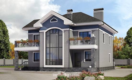 200-006-Л Проект двухэтажного дома, средний коттедж из кирпича Ковылкино | Проекты домов от House Expert