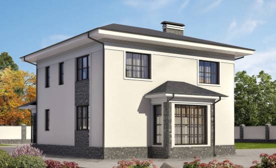155-011-П Проект двухэтажного дома, бюджетный коттедж из твинблока Саранск | Проекты домов от House Expert