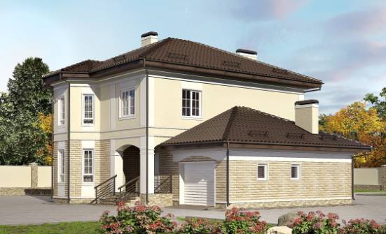 220-007-П Проект двухэтажного дома, гараж, классический коттедж из кирпича Рузаевка | Проекты домов от House Expert