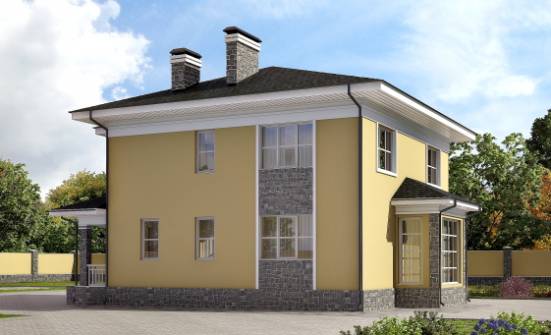 155-011-Л Проект двухэтажного дома, компактный дом из газосиликатных блоков Ковылкино | Проекты домов от House Expert