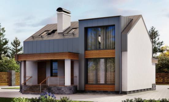 120-004-П Проект двухэтажного дома мансардный этаж, красивый дом из блока Саранск | Проекты домов от House Expert