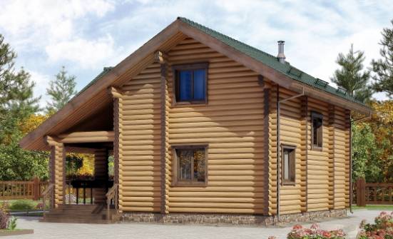 110-005-П Проект двухэтажного дома мансардой, экономичный домик из бревен Рузаевка | Проекты домов от House Expert