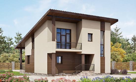 140-005-Л Проект двухэтажного дома мансардой, скромный коттедж из блока Саранск | Проекты домов от House Expert